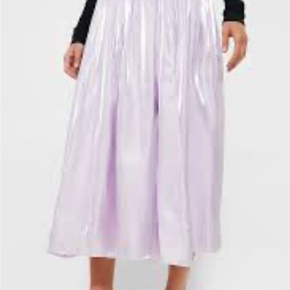 Tuckernuck Purple A-Line Midi Skirt with Pleats for Night Out - Picture 3 of 5